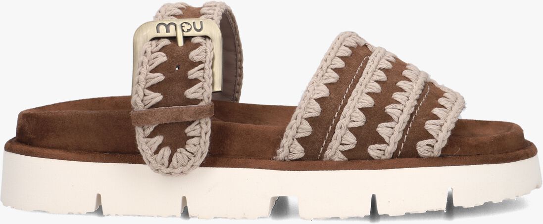 bruine mou slippers bio sandal buckle strap