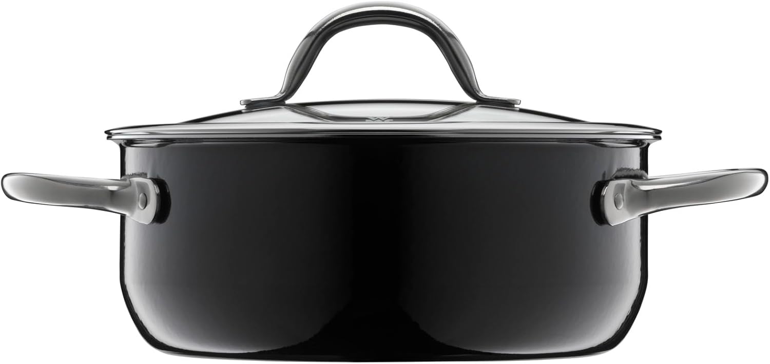 WMF Fusiontec Inspire Topfset Induktion 3-teilig, Kochtopf Set mit Glasdeckel, Induktions Töpfe Set, High-Tech Keramik, kratzfest, unbeschichtet, schwarz, Made in Germany