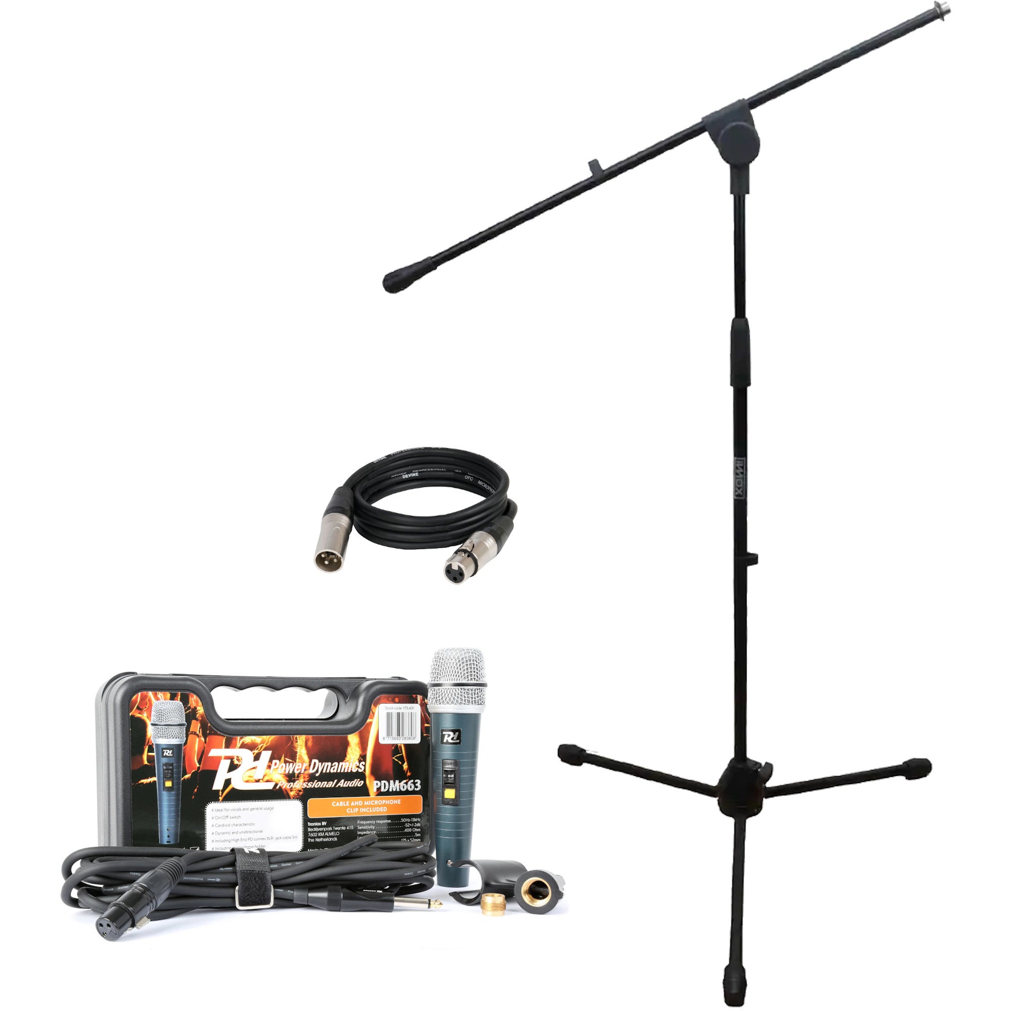 Power Dynamics PDM663 + statief en extra kabel