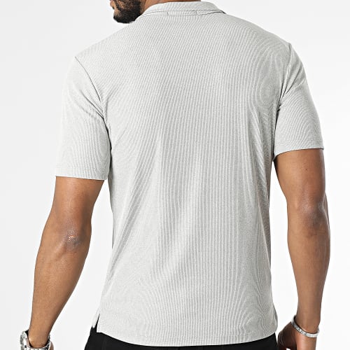 Polo Manches Courtes Gris Chiné
