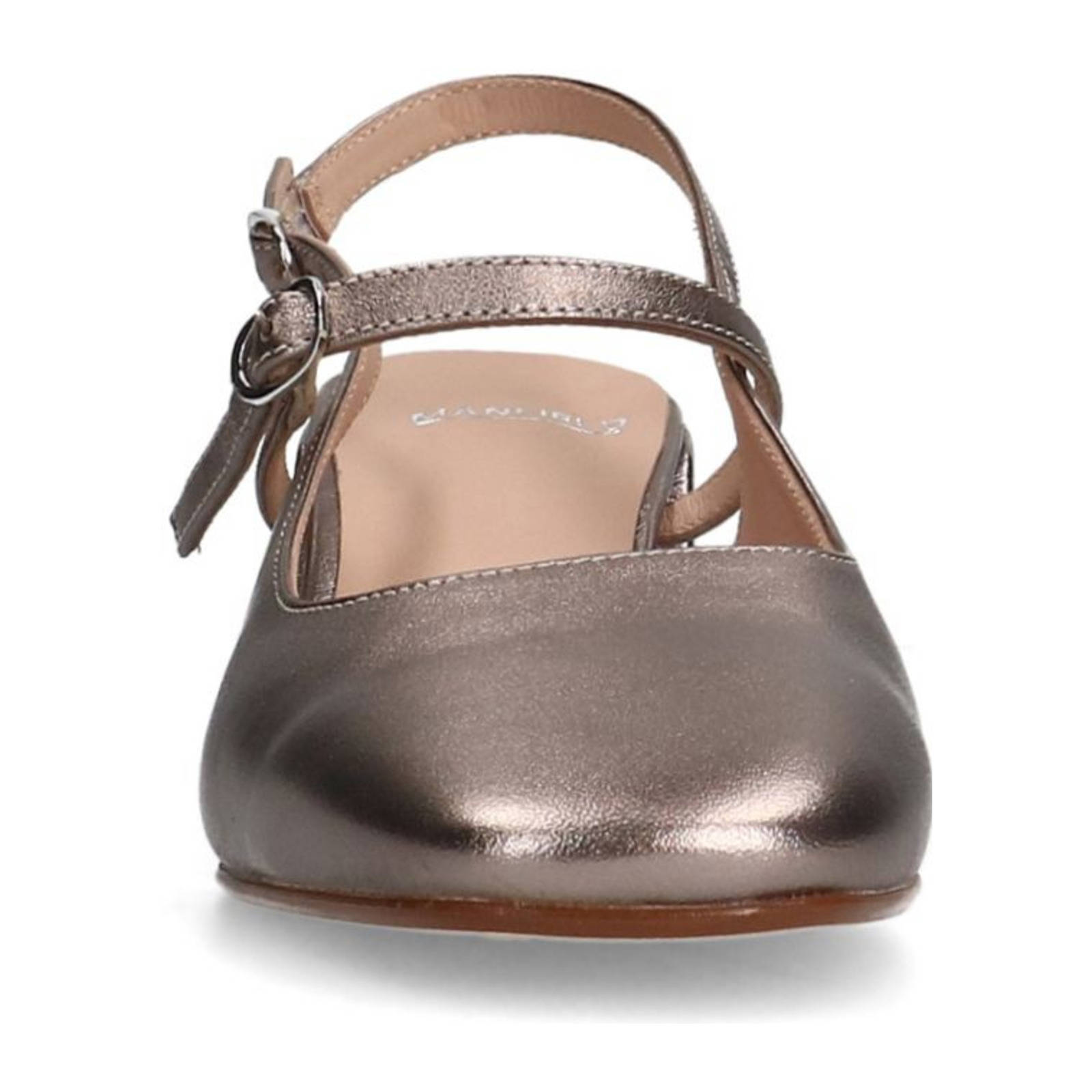 Manfield leren slingback pumps goud