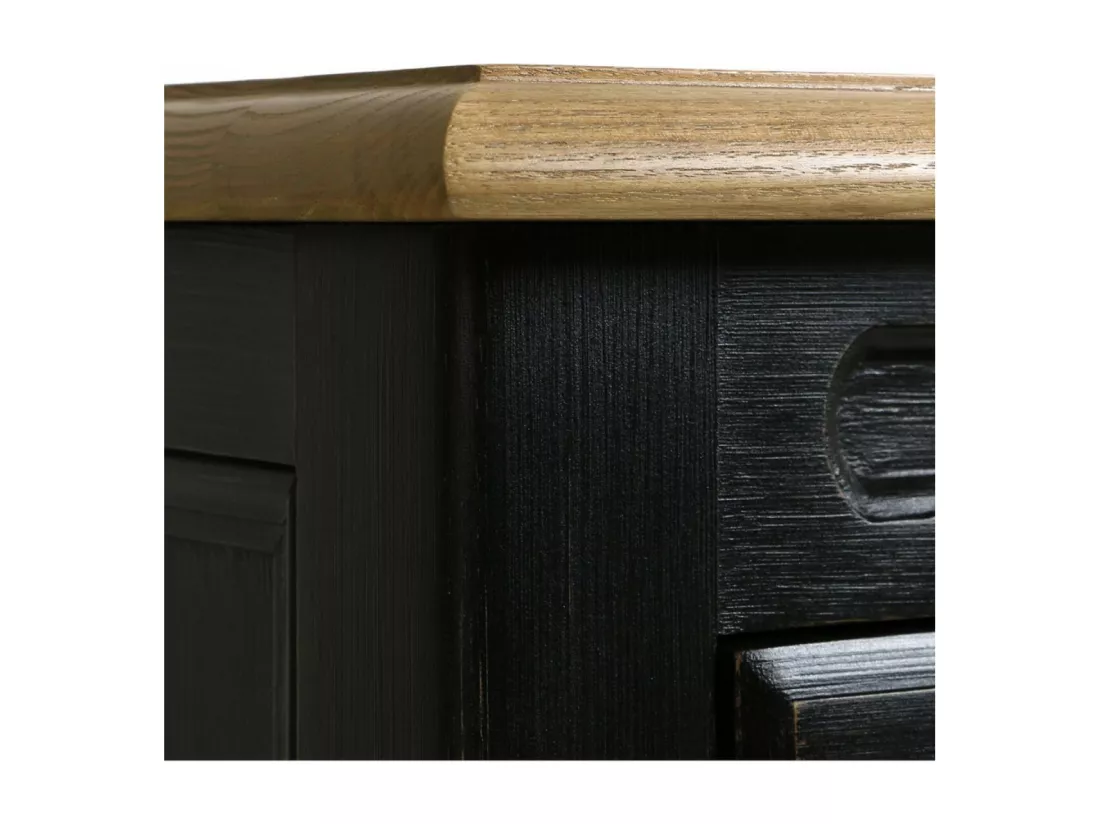 Bibus vitré Bois-MDF Noir - Manoir Interior's