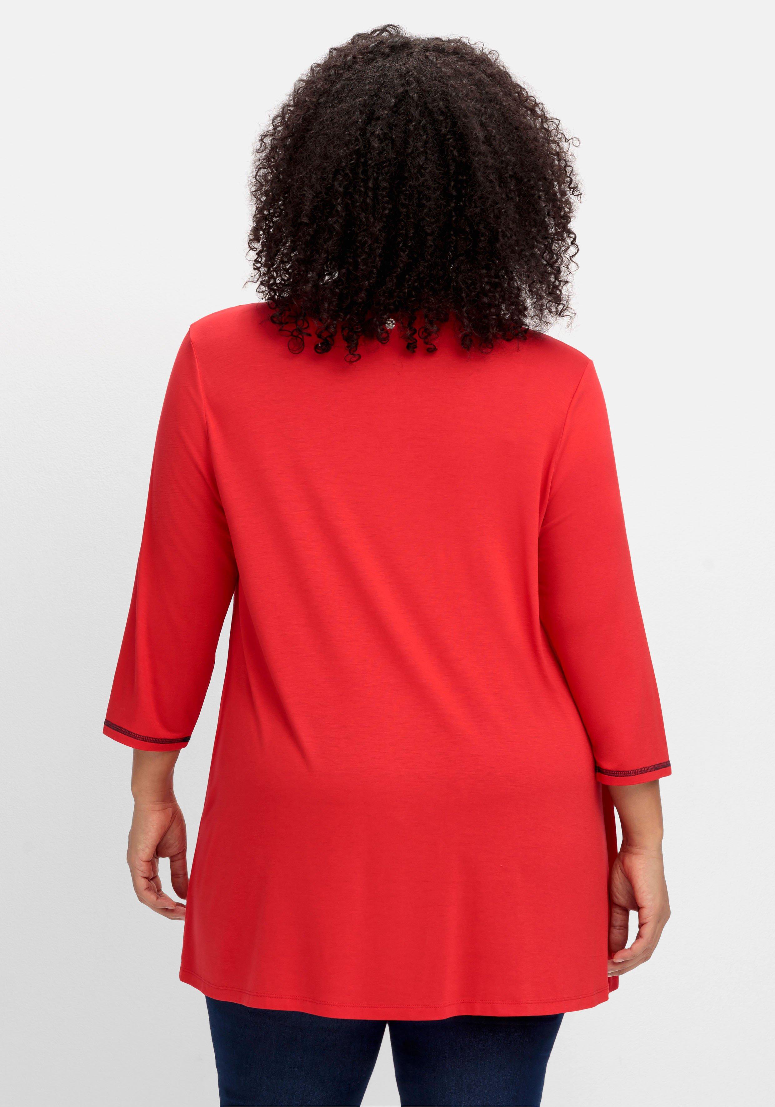 Stillshirt in Layer-Optik, mit Raffung am Ausschnitt