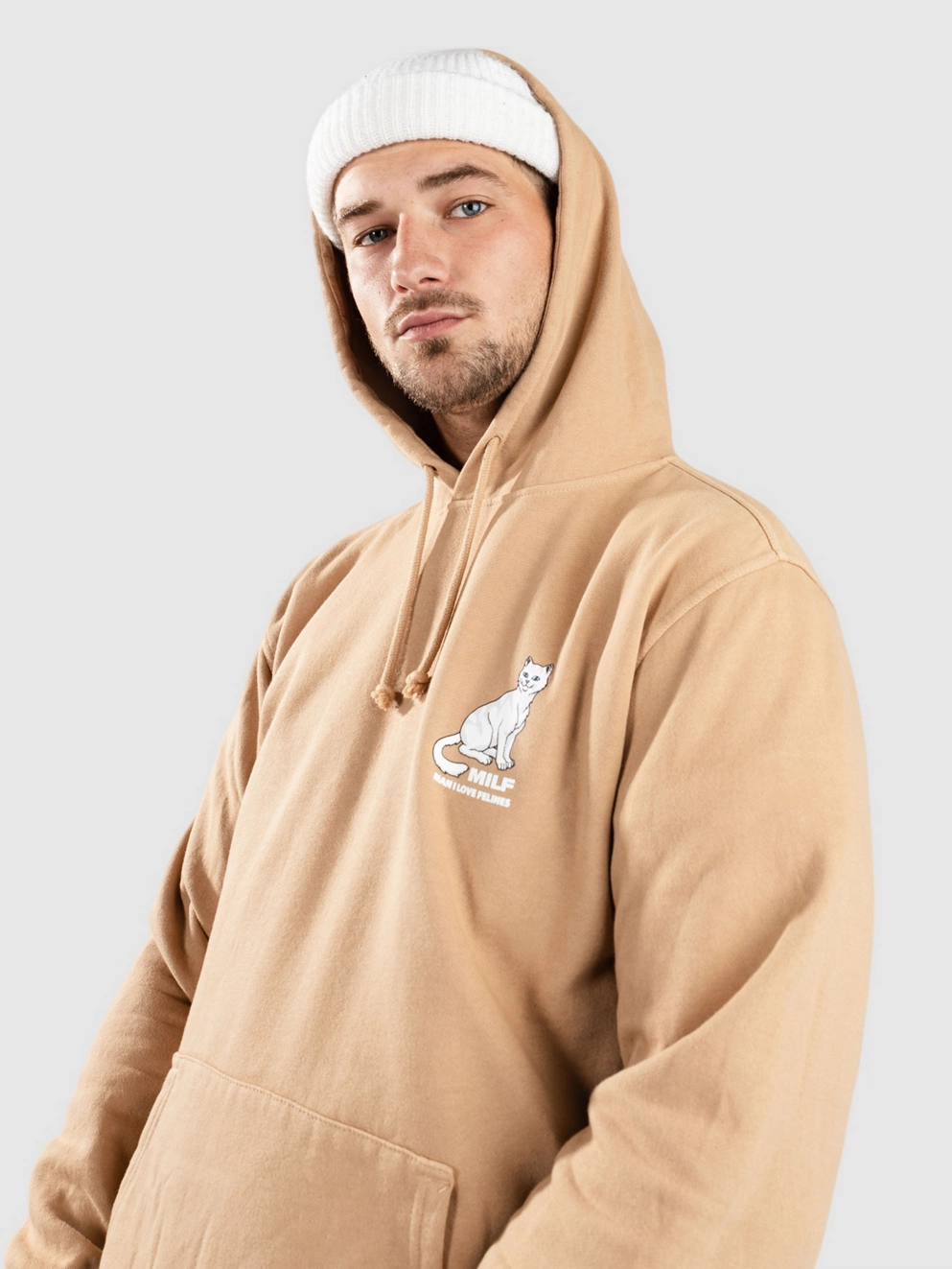 RIPNDIP Man I Love Felines Hoodie sandstone