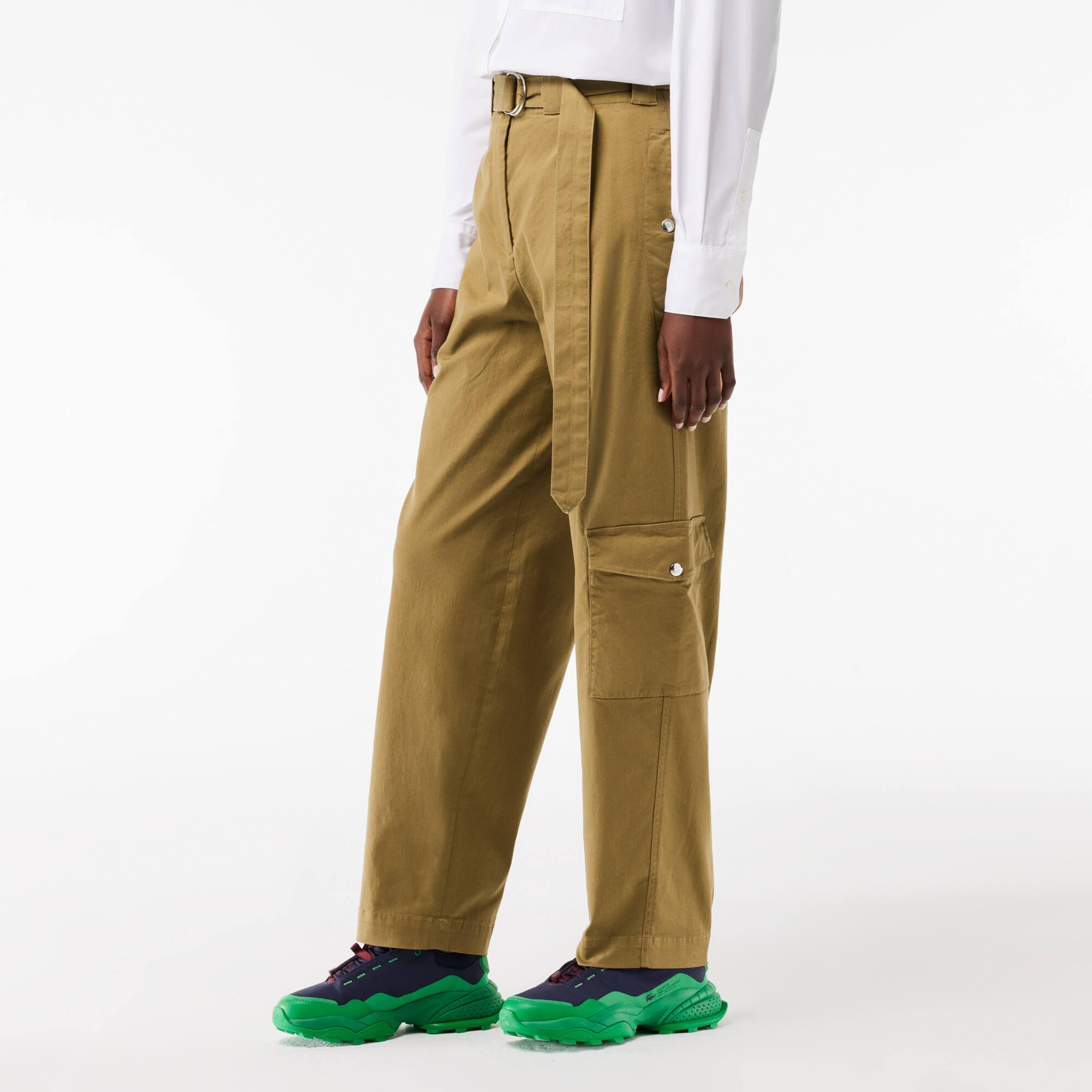 Cargohose aus Baumwoll-Gabardine mit Stretch Hosen & Shorts - Braun - Lacoste - Damen