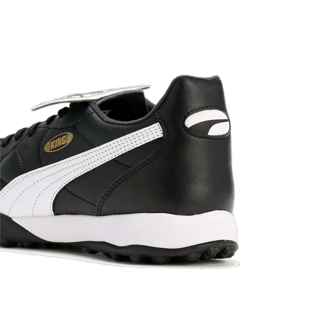 PUMA King Top Turf Voetbalschoenen (TF) Zwart Wit Goud