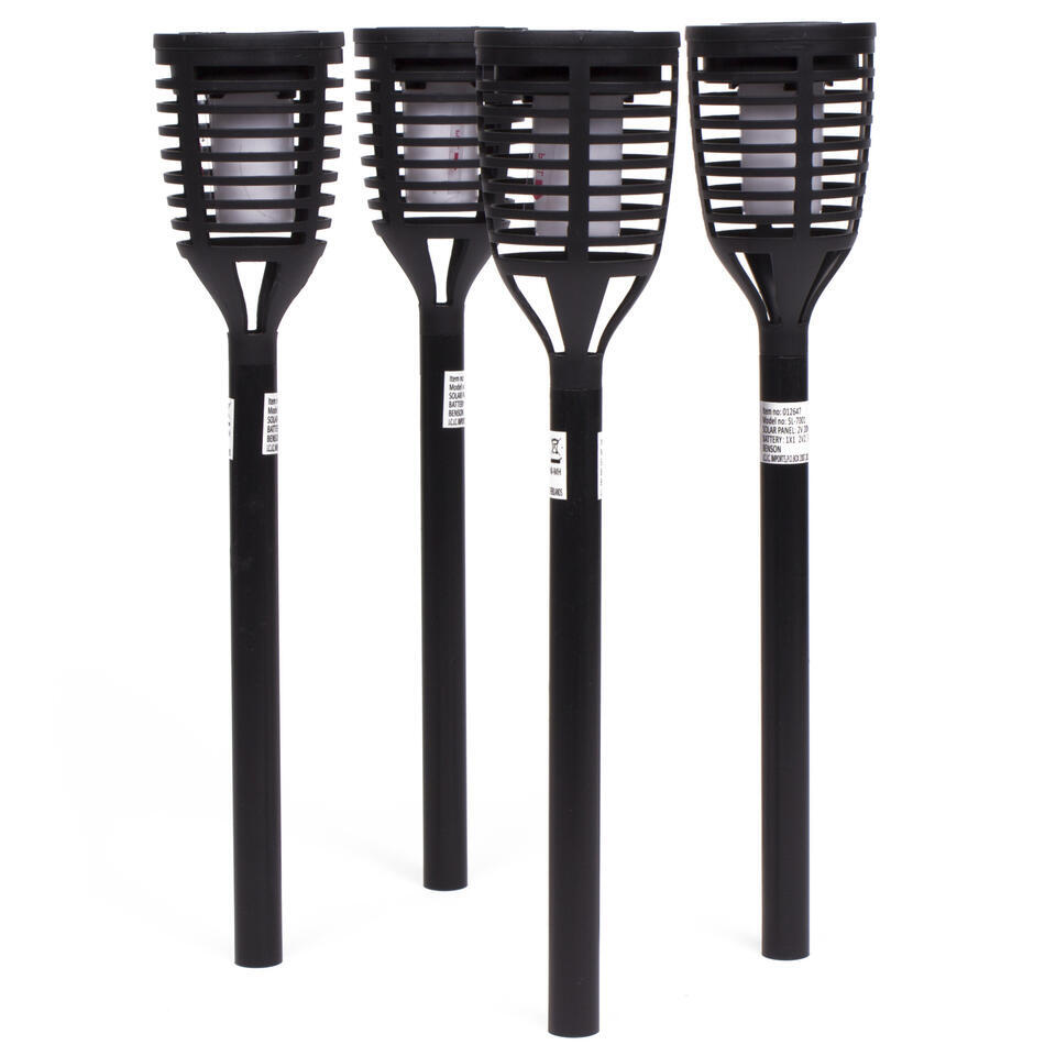 Benson Tuinfakkels - 4x stuks - solar - vlameffect - 41 cm