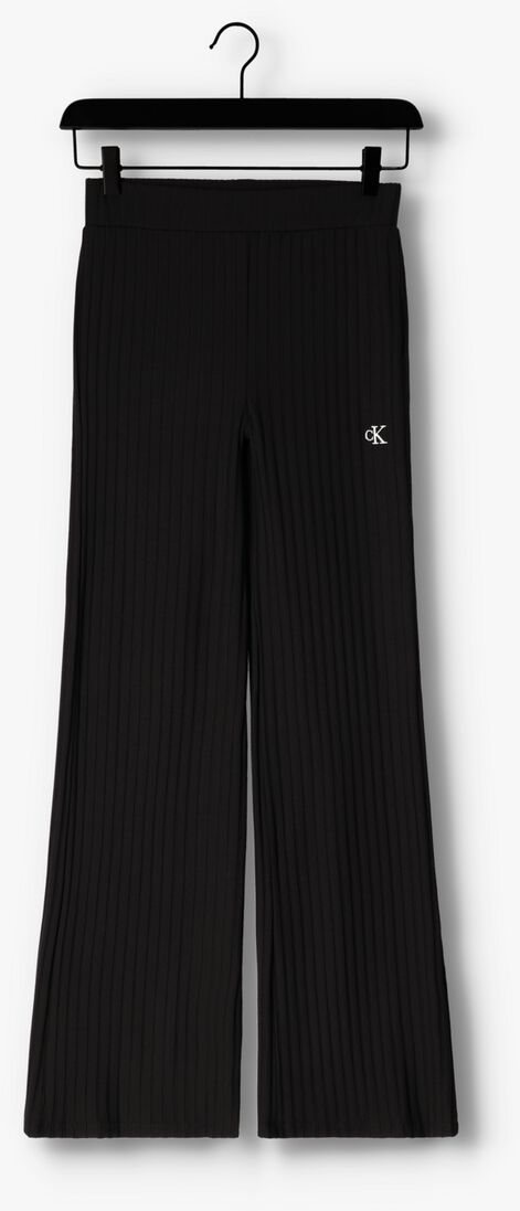 CALVIN KLEIN zwarte calvin klein flared broek elongated rib pants