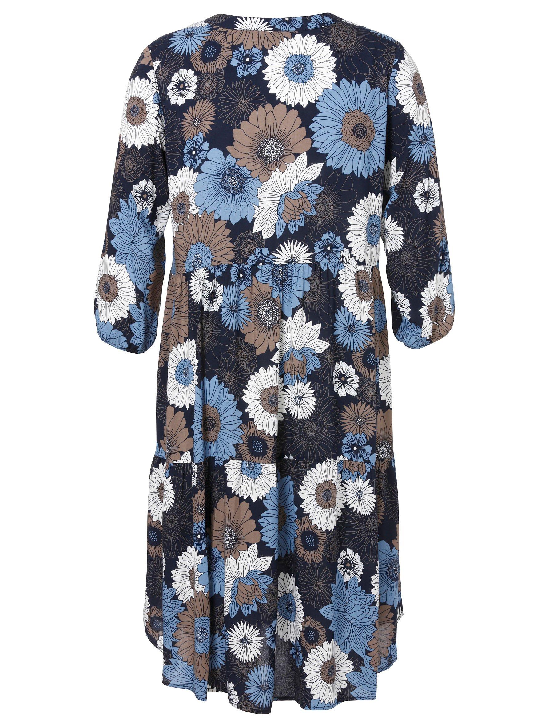 Stufenkleid mit Blumenprint, in Maxilänge