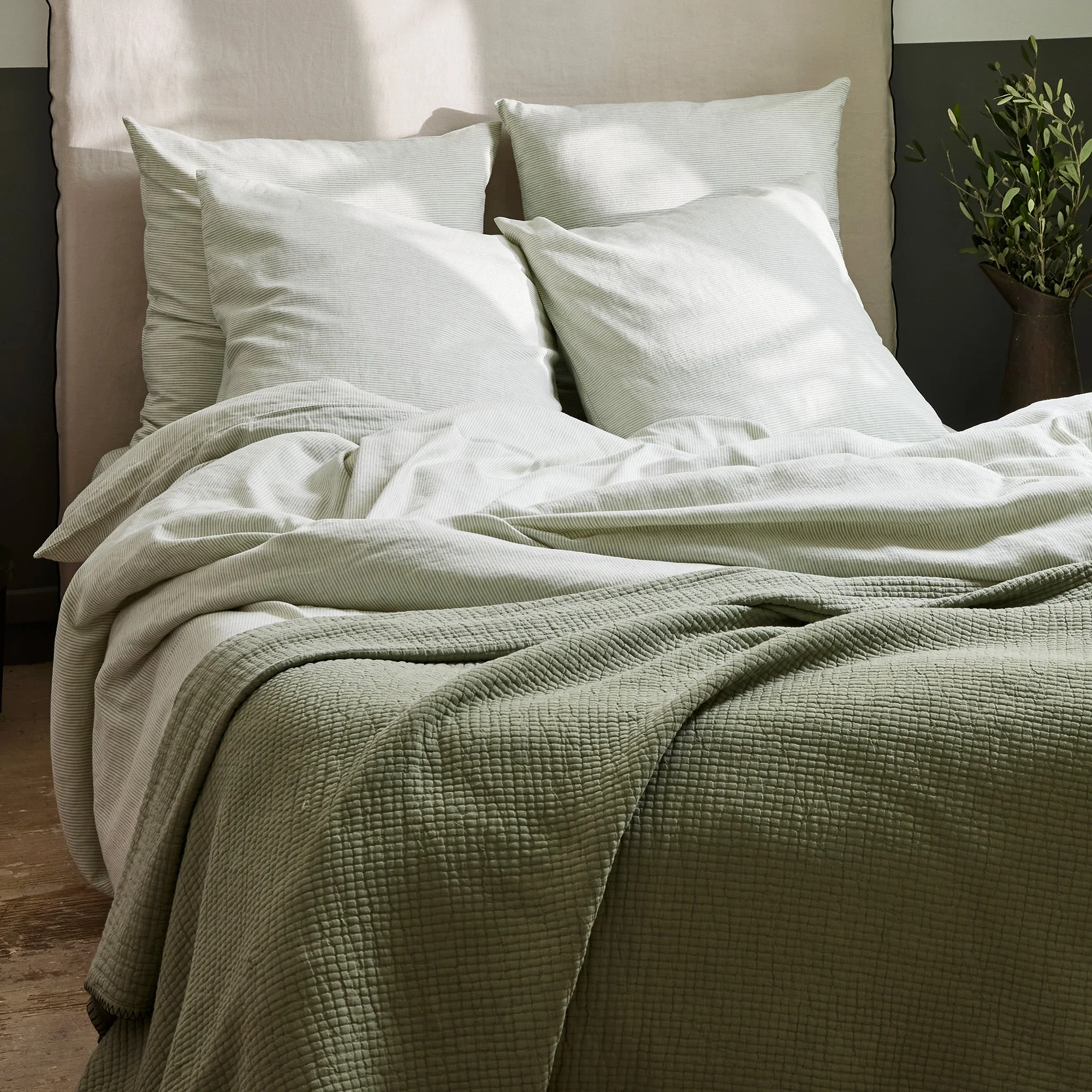 FINEA - Housse de couette | Vert