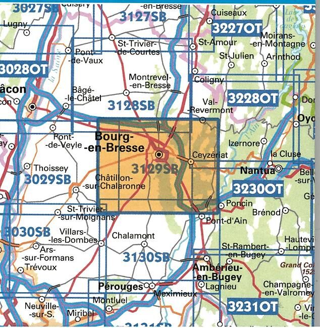 IGN - 3129 SB BOURG EN BRESSE 1 25 000