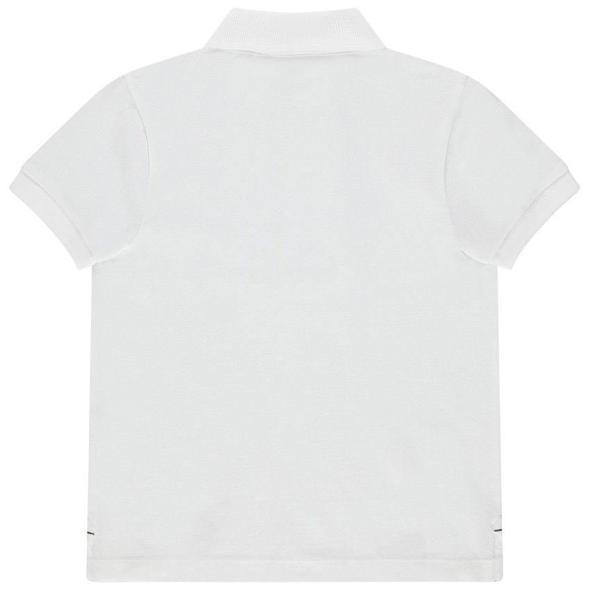 Polo manches courtes uni en coton bio - Blanc