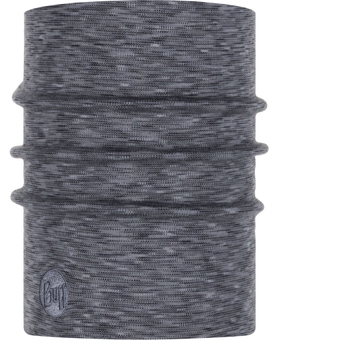Buff Merino Heavyweight Neckwarmer Fog Grey Multi Stripes