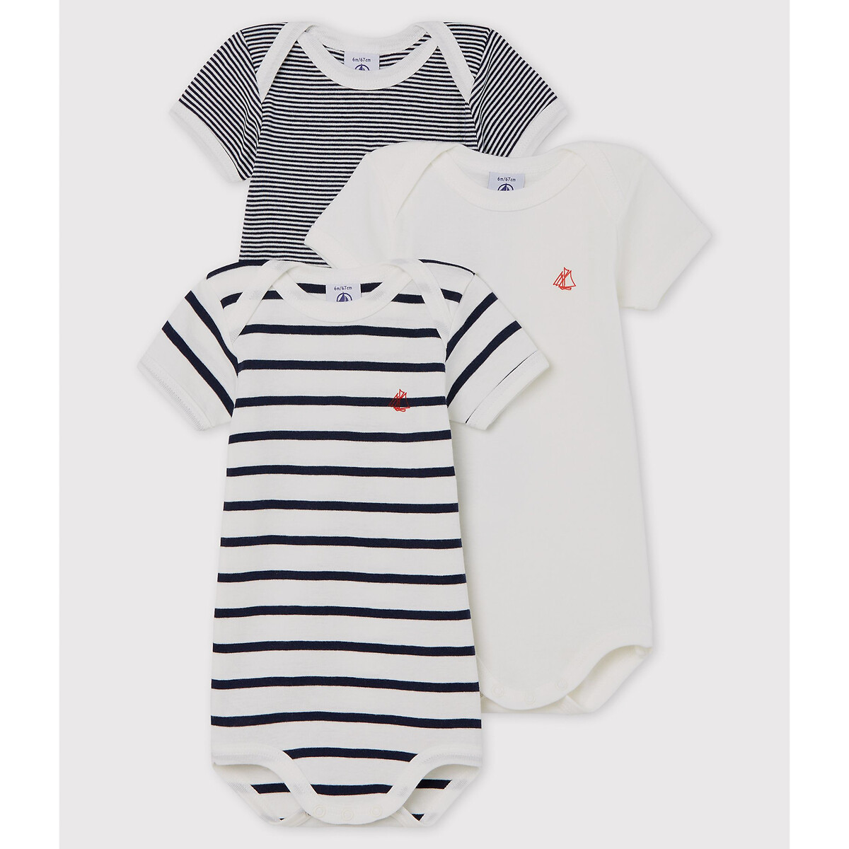 PETIT BATEAU<br>Conjunto de 3 macacões