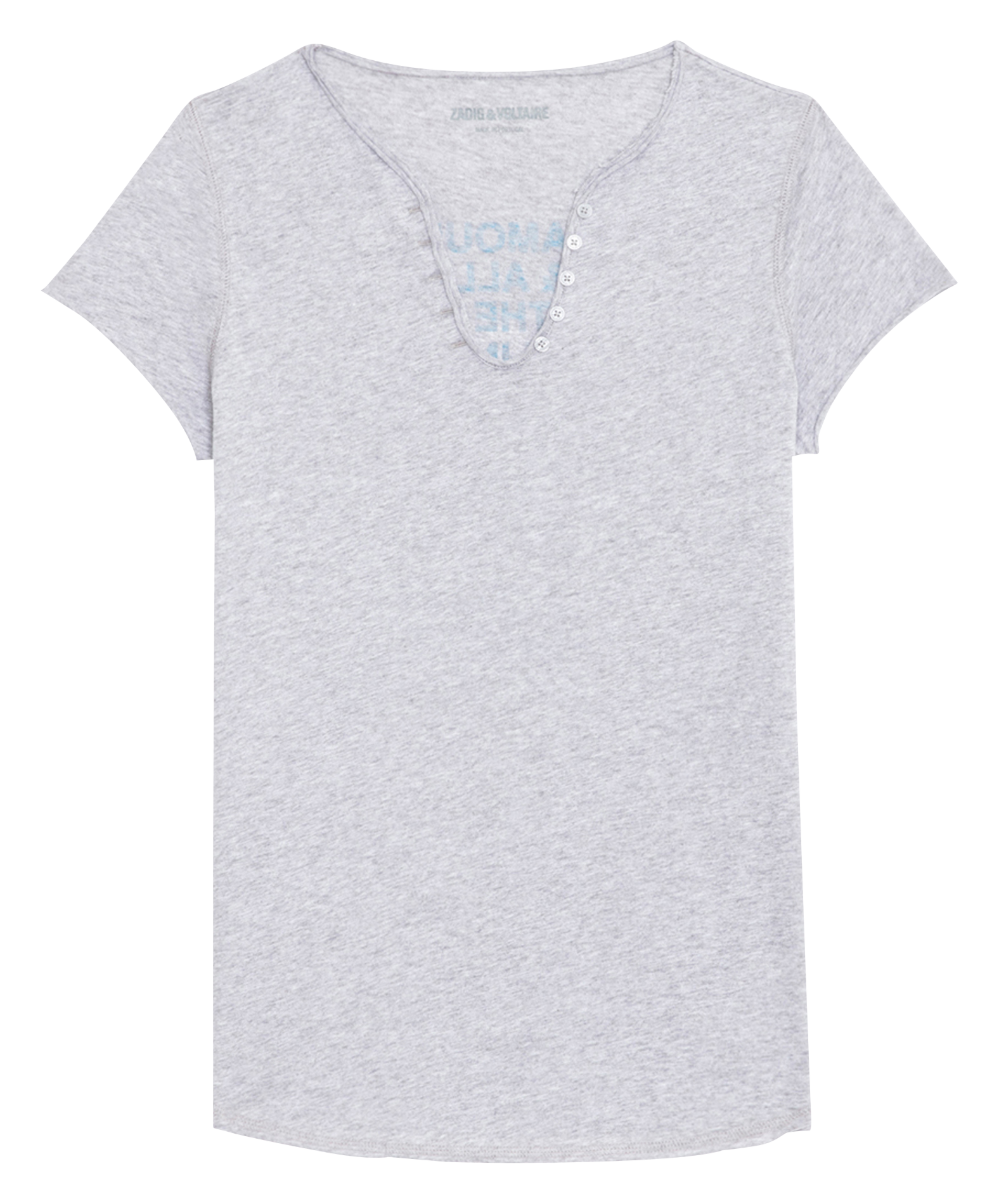 Tee-shirt tunisien imprimé en coton bio | Gris