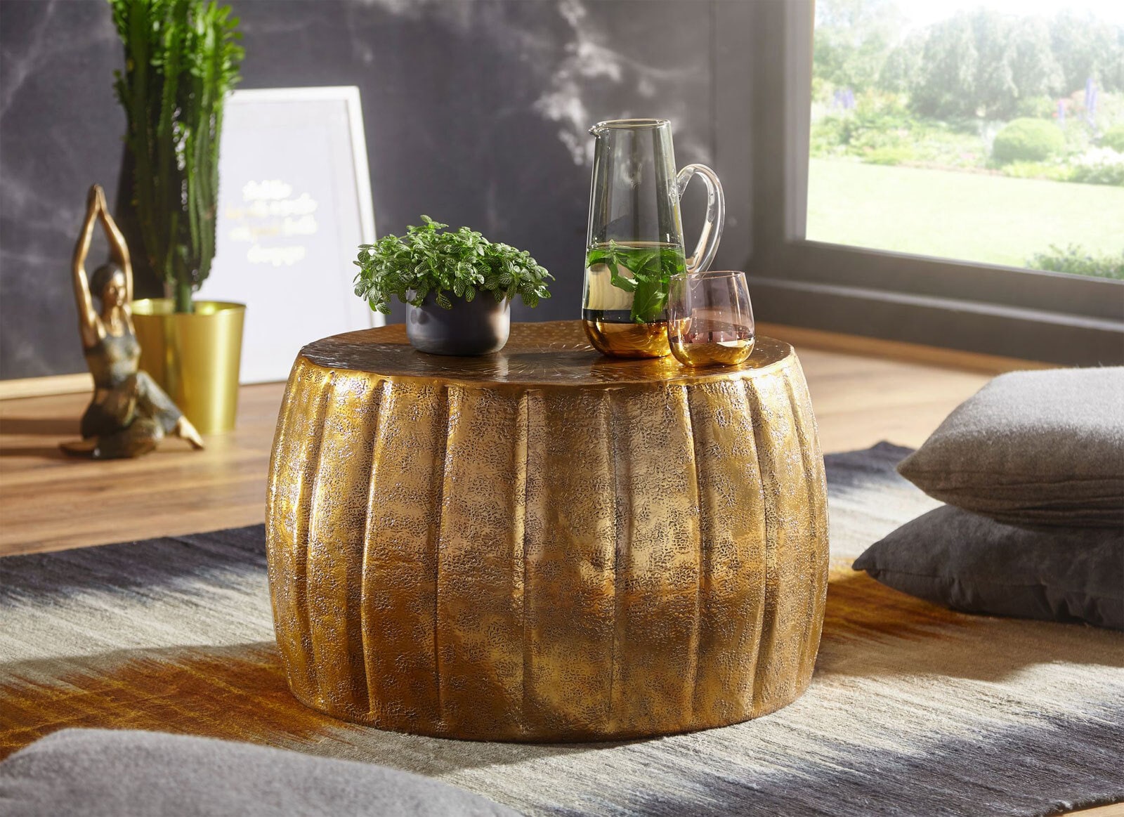 Couchtisch 60 x 36 cm Goldfarbig