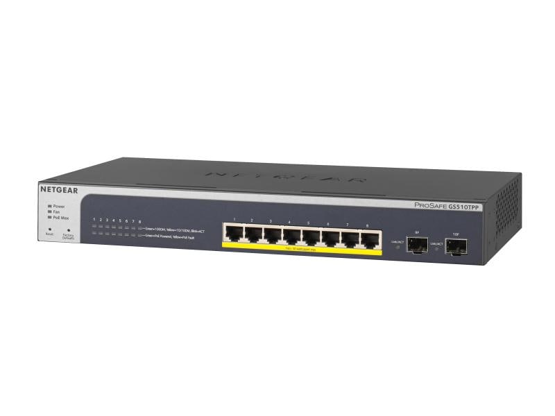 Netgear PoE  Switch GS510TPP 10 Port ProSAFE PoE  Gigabit Smart Managed Switch