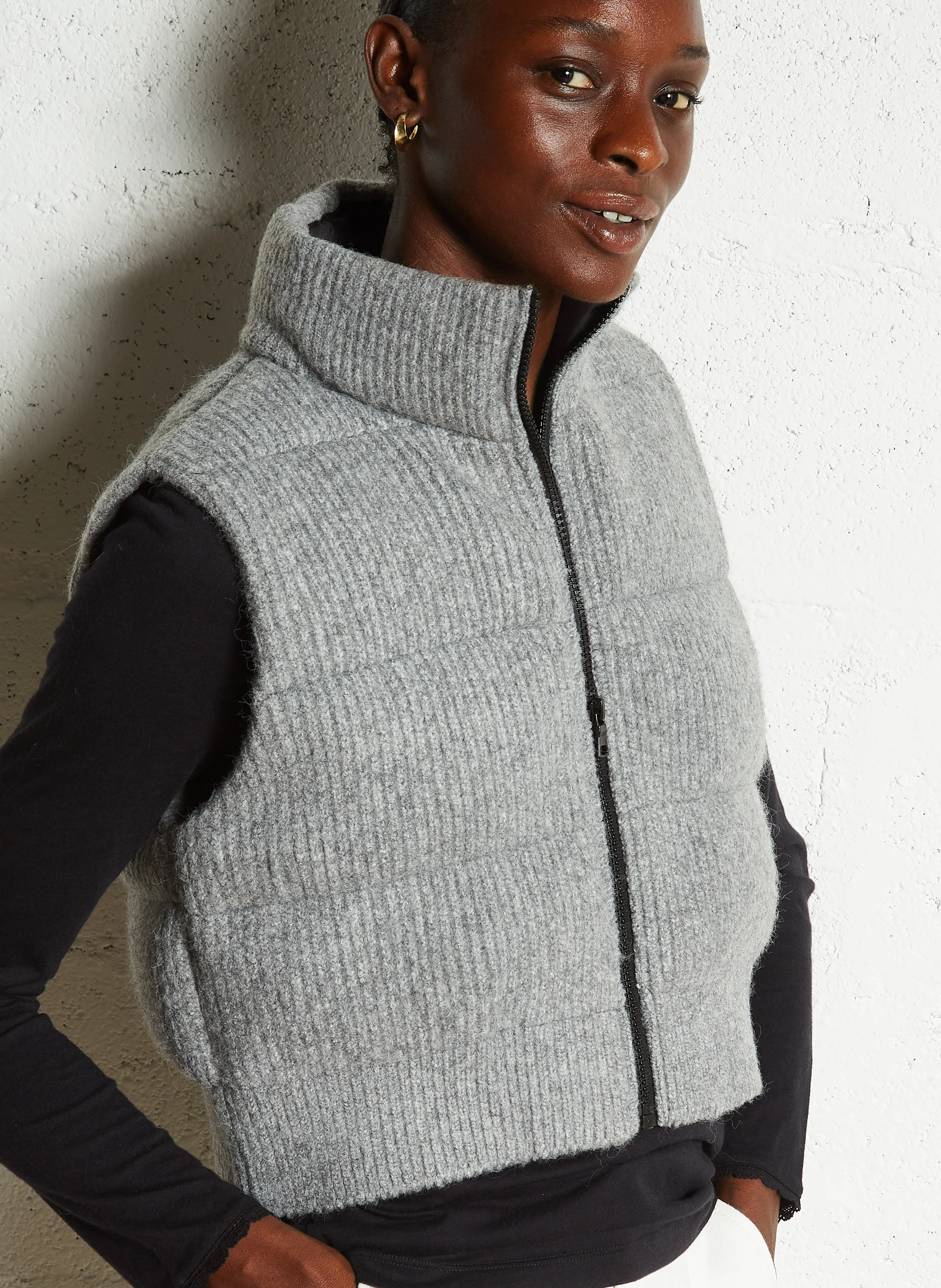 PAOLA - Doudoune col montant | Gris