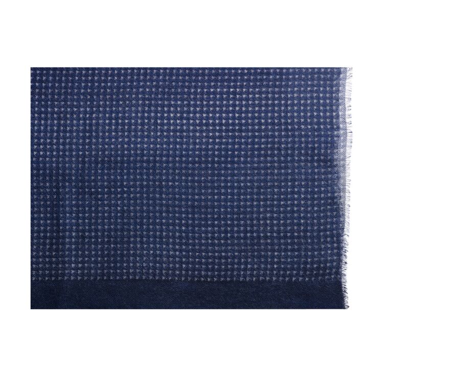 Écharpe Laine Bleu et motif gris