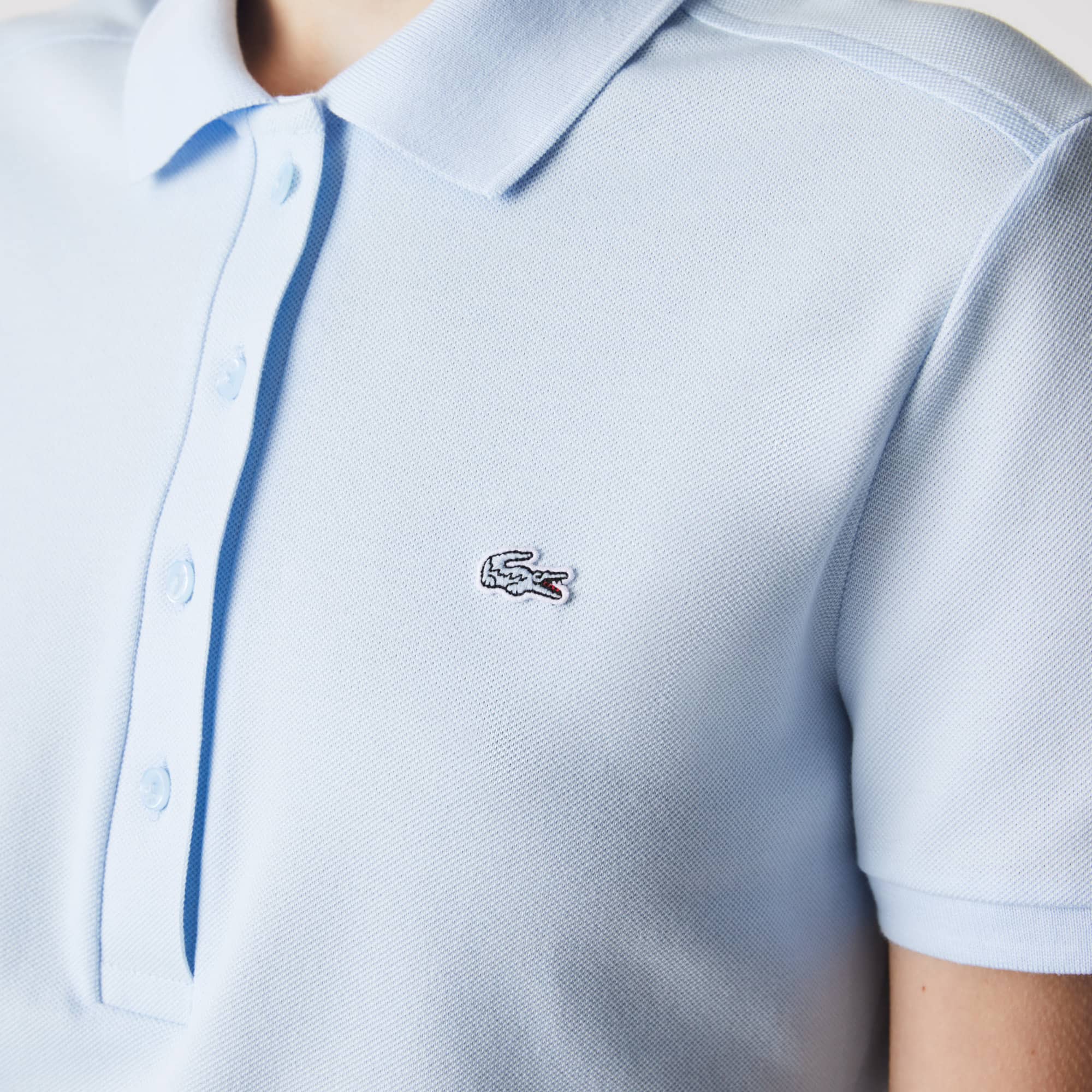 Polo Lacoste x Club Med en coton uni Manches Courtes - Bleu - Lacoste - Femme