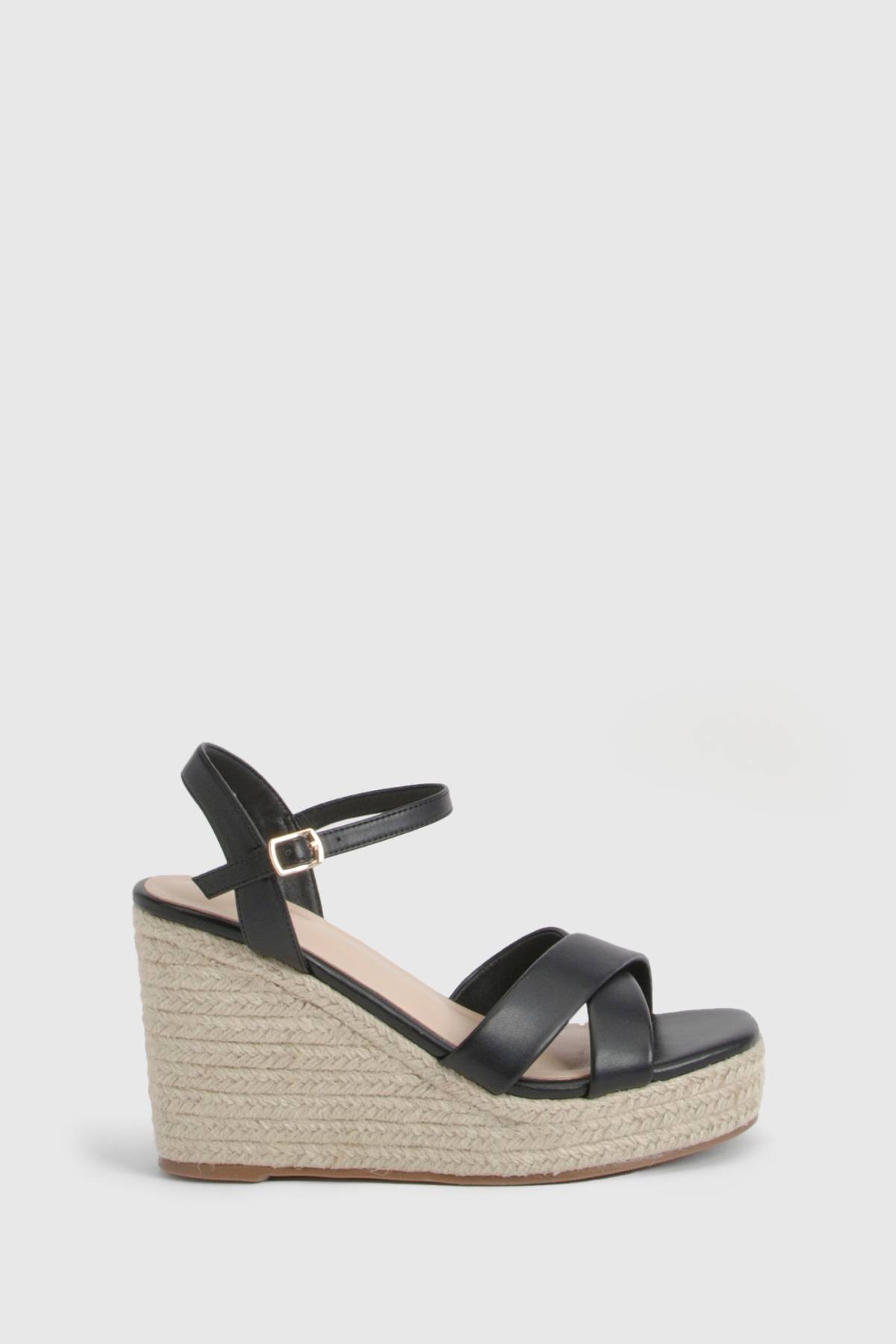 boohoo Sandales Compensées À Brides Coupe Large 2 Parties