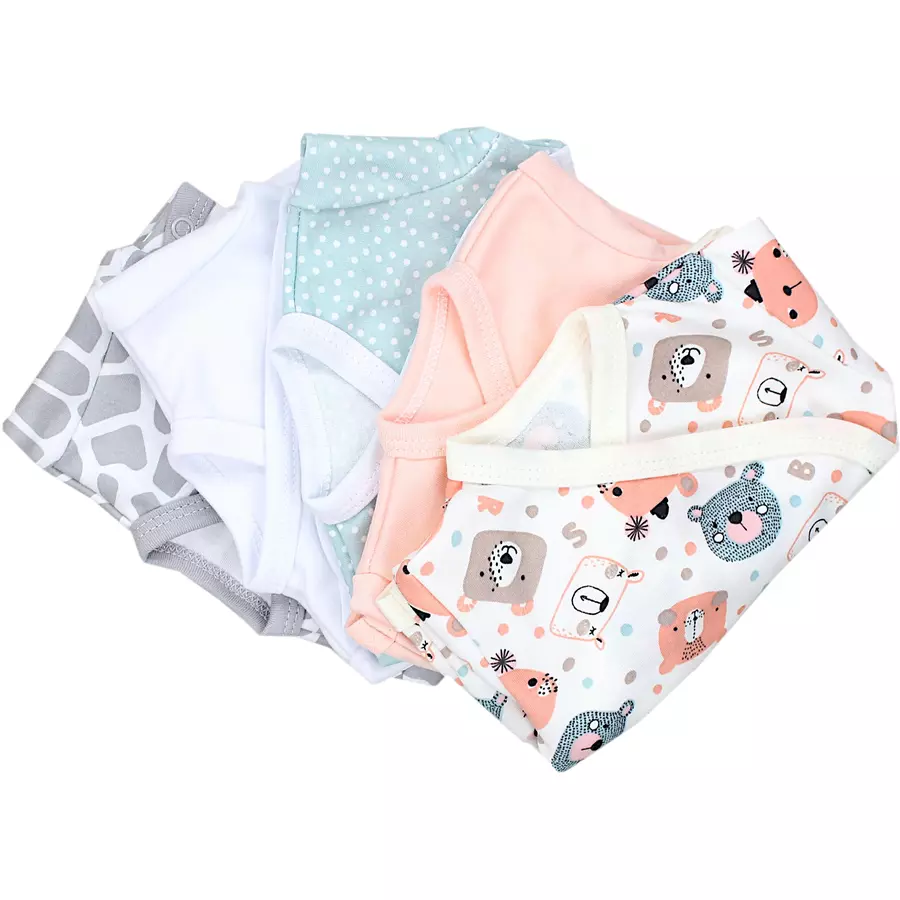 TupTam Baby Langarm Wickelshirt 5er Set rosaweiß