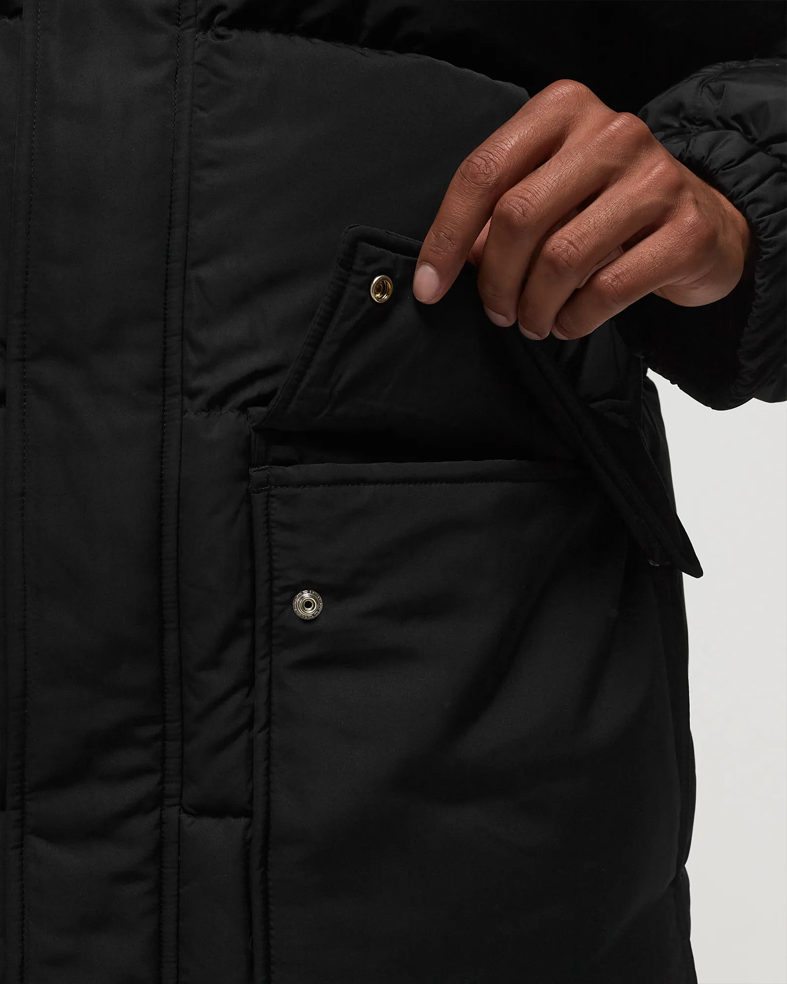 Maison Kitsune HOODED PUFFER IN NYLON WITH TONAL FOX HEAD PATCH