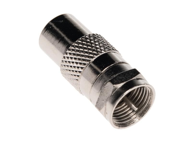 Satelliten TV Zubehör Adapter F-Stecker auf IEC-Stecker F – Metallausführung, vernickelt