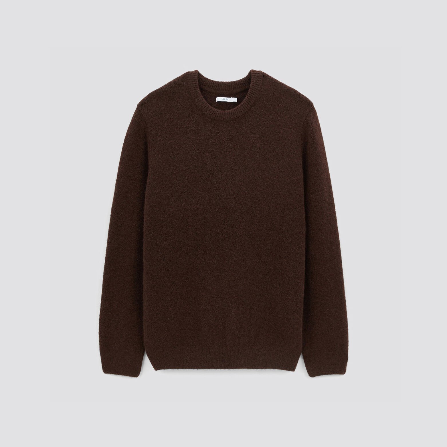 Pull col rond épais Marron