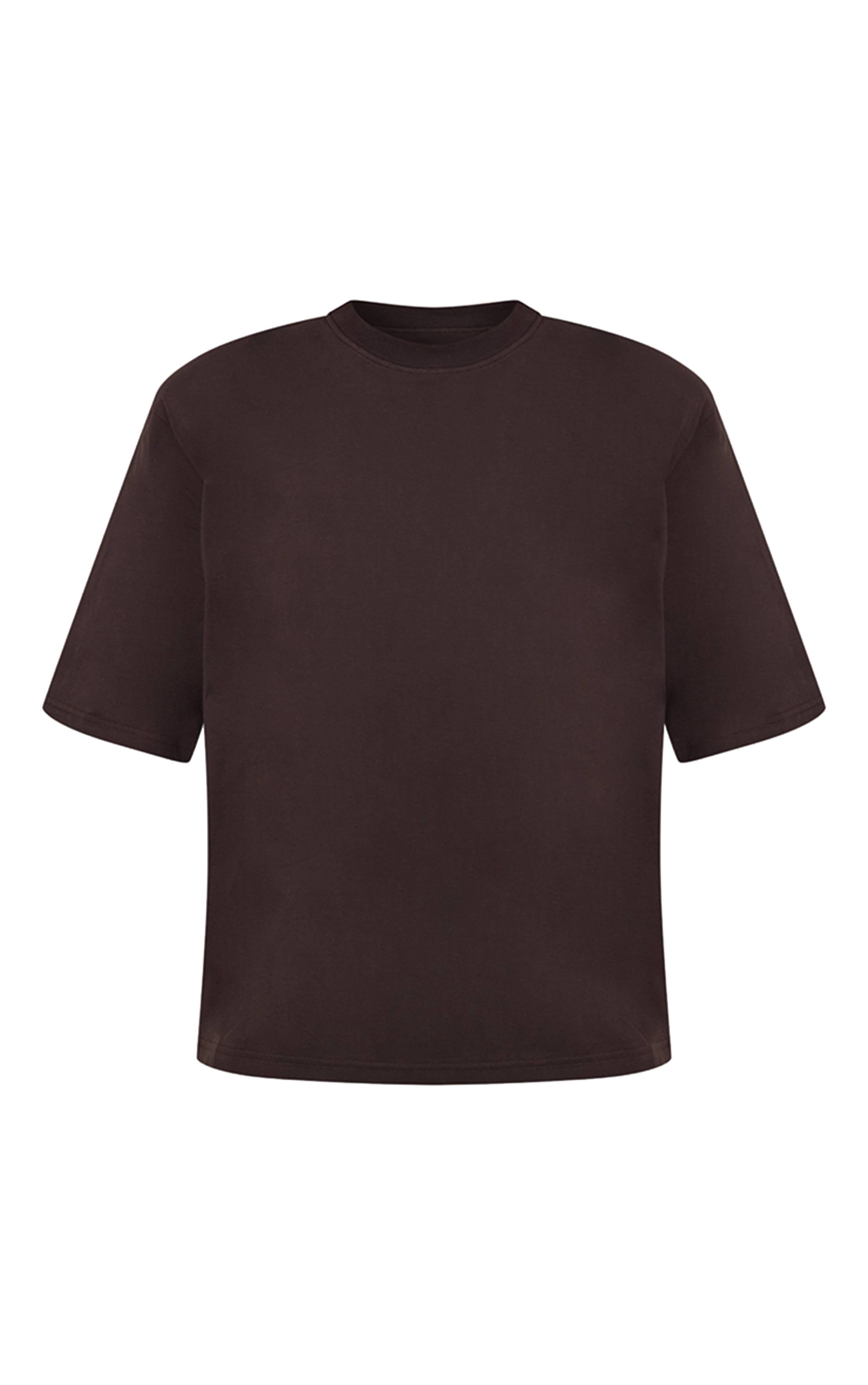 Chocolat T-shirt Boxy Chocolat À Détail D'épaule