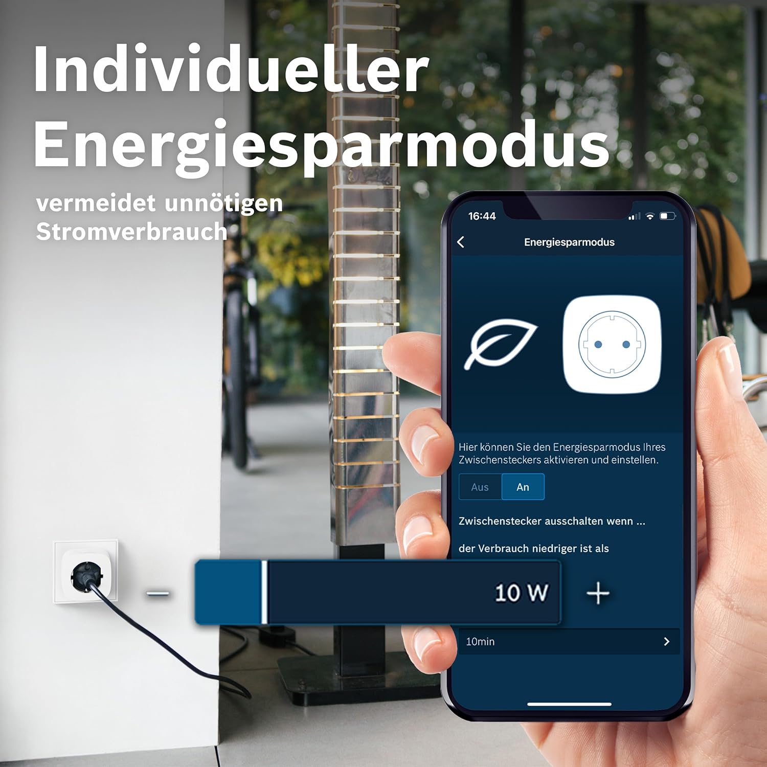 Bosch Smart Home Zwischenstecker kompakt [+M], smarte WLAN Steckdose, App steuerbar mit Energiesparfunktion, Nutzung im Bosch Smart Home System oder herstellerübergreifend in Matter Systemen, 4er-Set