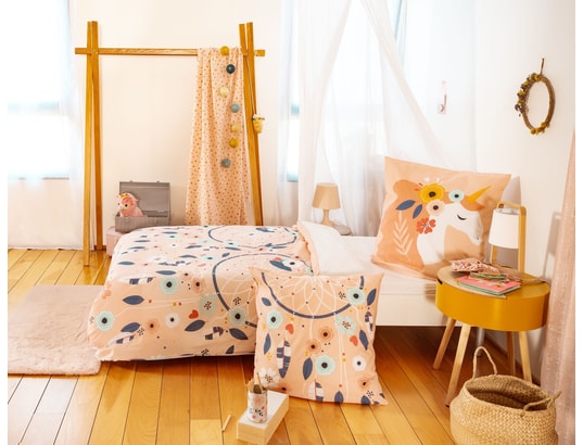 COTE DECO - Ensemble couette + 1 oreiller Parure de lit enfant attrape-rêves - 100% coton adouci 57 fi...