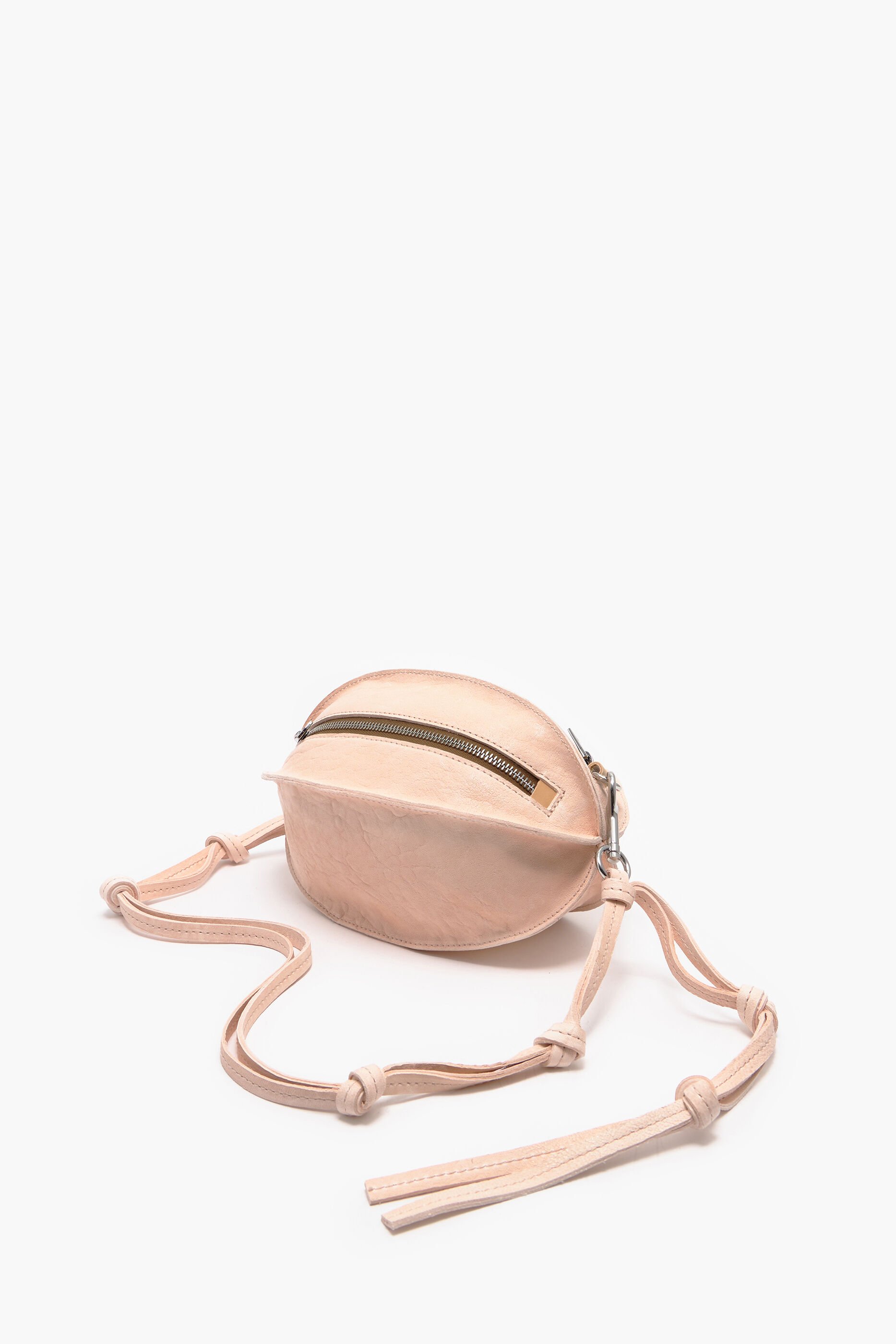 Bolsa Ball Bag S em couro rosa claro