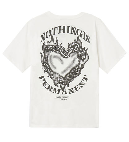 LMDT T-Shirt - NlnLiving - White Alyssum/Raven Backprint