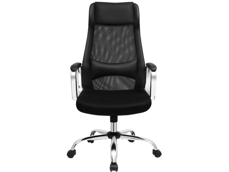 Songmics Bürostuhl mit atmungsaktiver Rückenlehne, Schwarz Ergonomischer Schreibtischstuhl