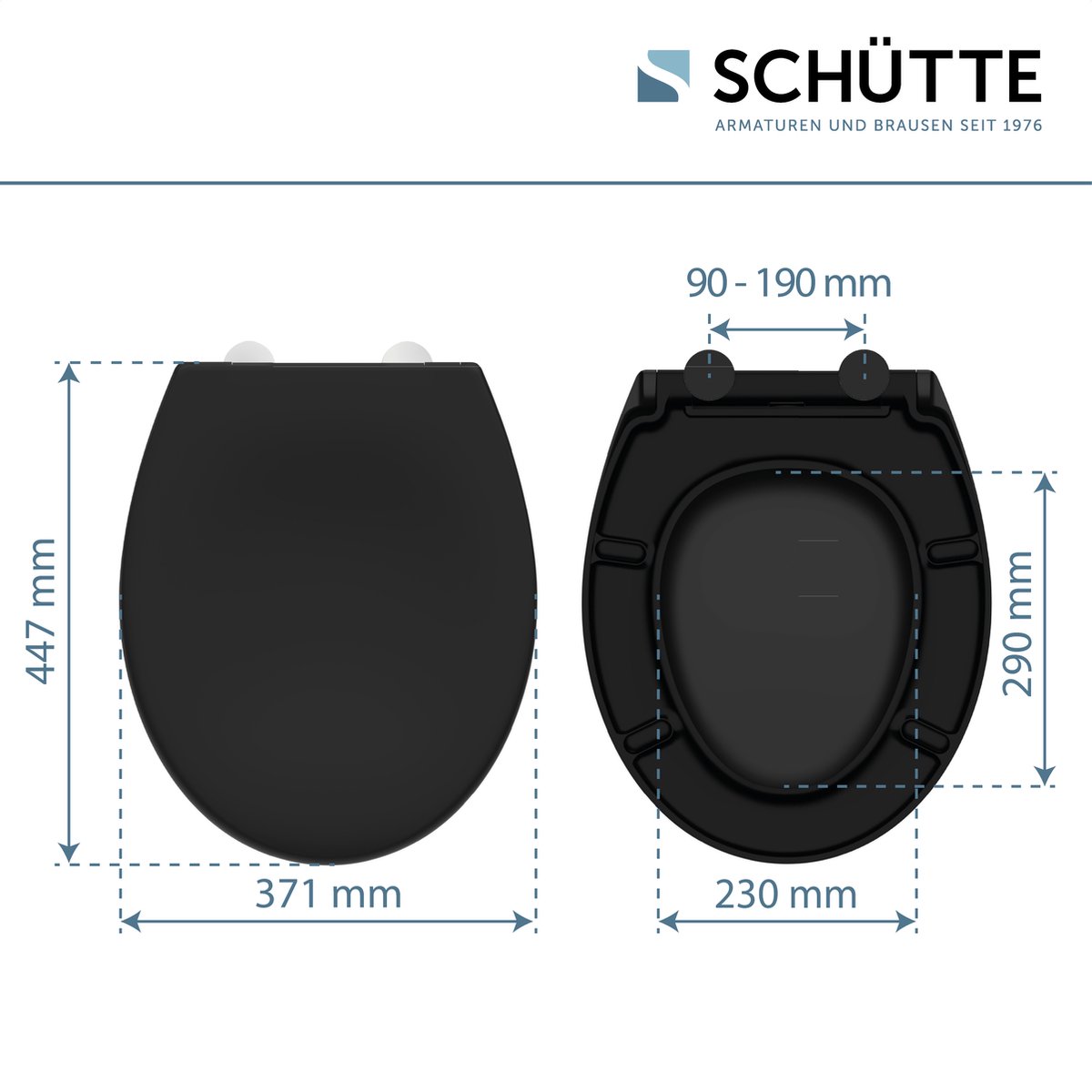 Schutte Miles toiletzitting duroplast met softclose en quick release zwart