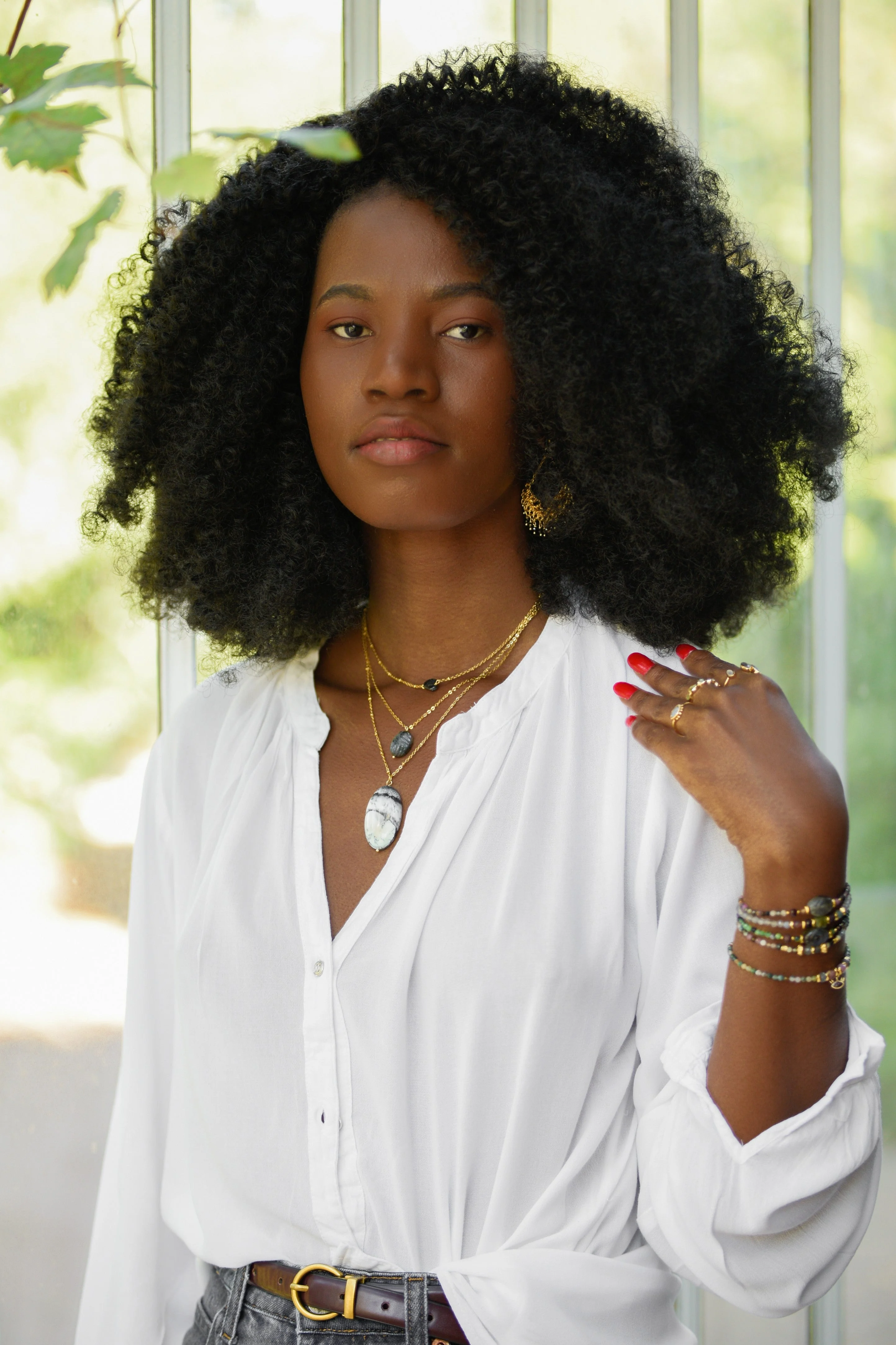 TITIANA - Collier opale dendritique | Blanc