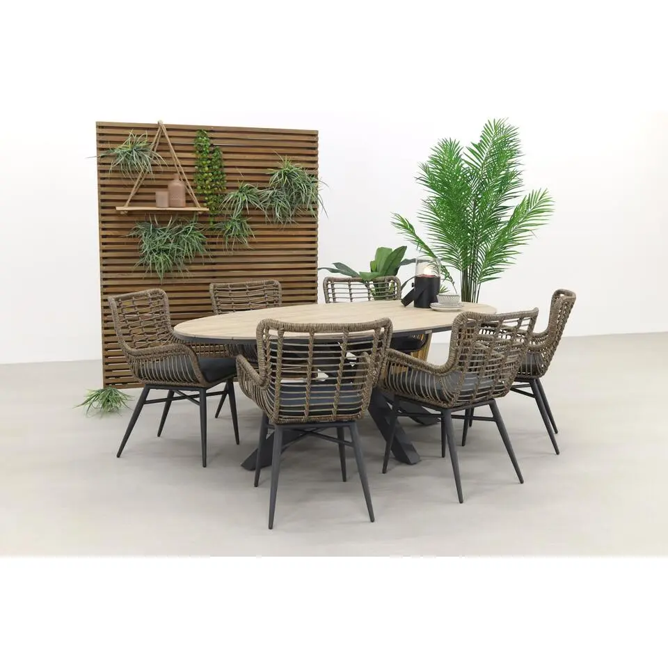 Garden Impressions Jasmine Natural/Edison 220x115 cm. - ovale tuinset