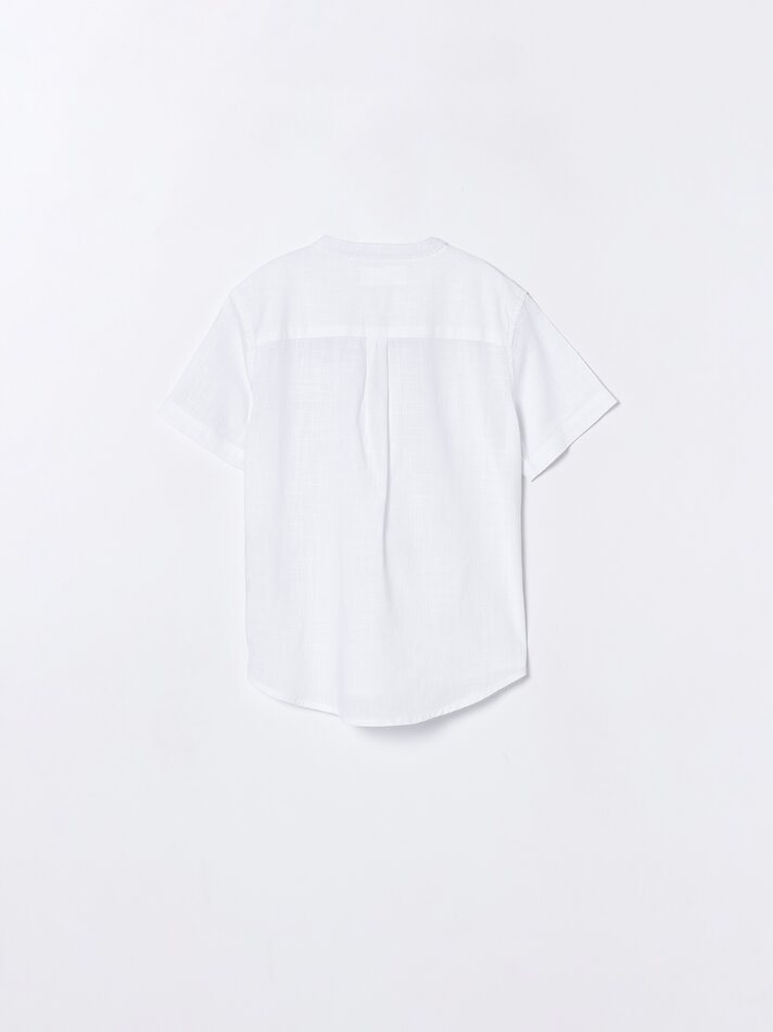 Camisa com efeito linho - Branca