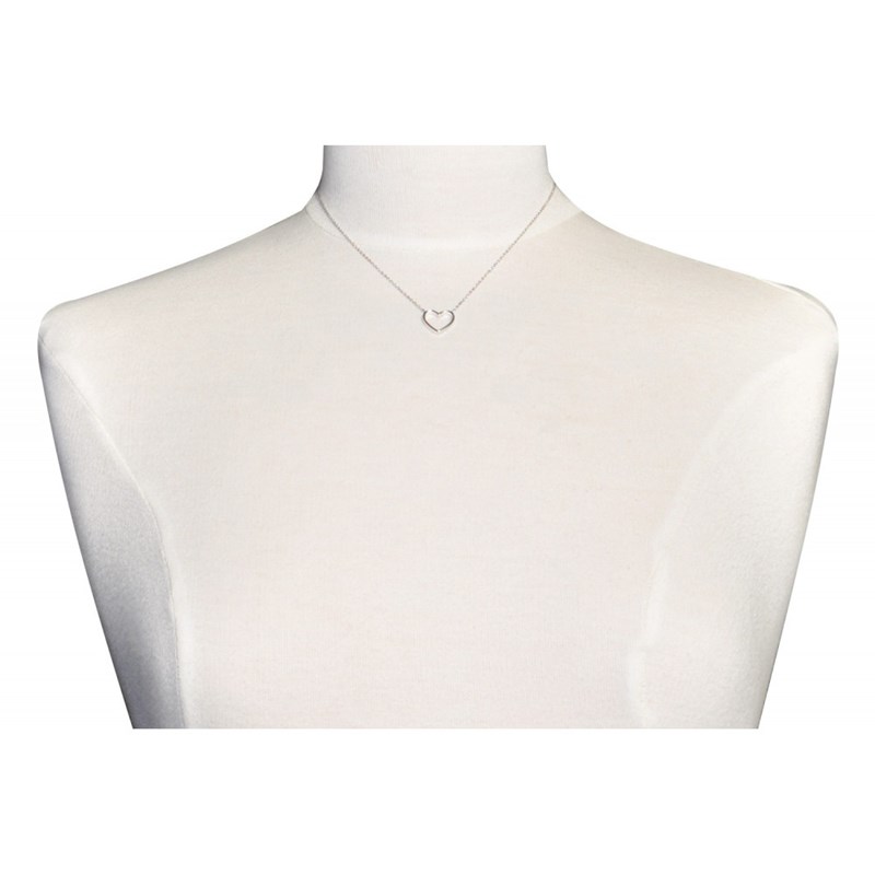 Collier Argent Rhodié Coeur Ajouré
