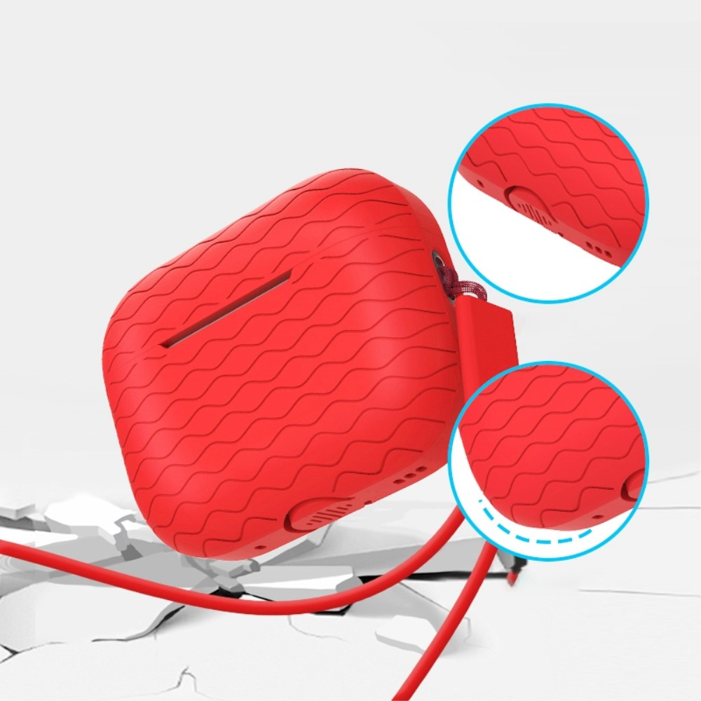 AirPods Pro 2 / AirPods Pro Silikon Case Schutzhülle Abdeckung mit Handschlaufe - Rosa