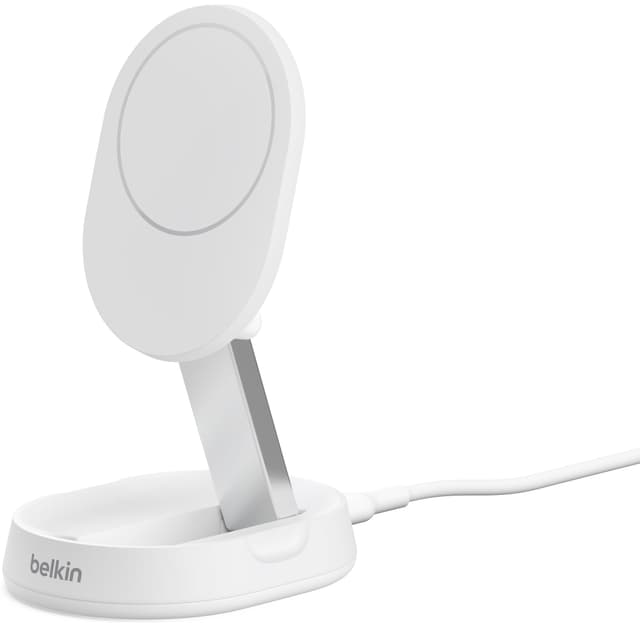 Belkin BoostCharge Pro Qi2 15W magnetisk konvertbar oplader (hvid)