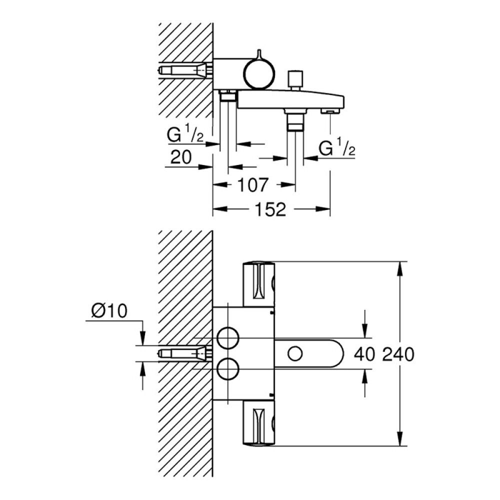 BADEKARBATTERI GROHE STARLIGHT KROM