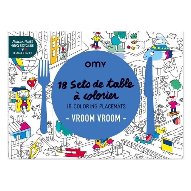 Sets de table à colorier vroom vroom Omy