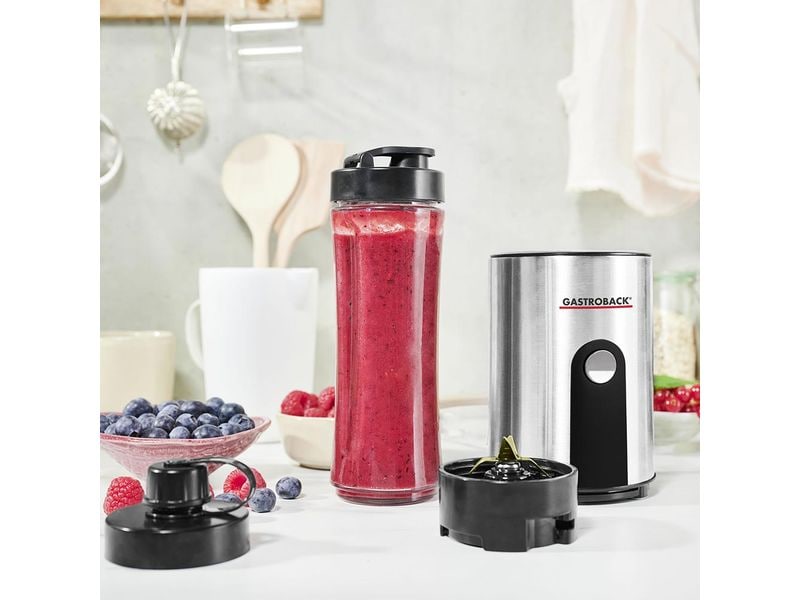 Gastroback Smoothie Maker Mix & Go Schwarz/Silber Smoothie-Bereiter