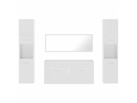 Ensemble de meubles de salle de bain 4 pcs blanc brillant