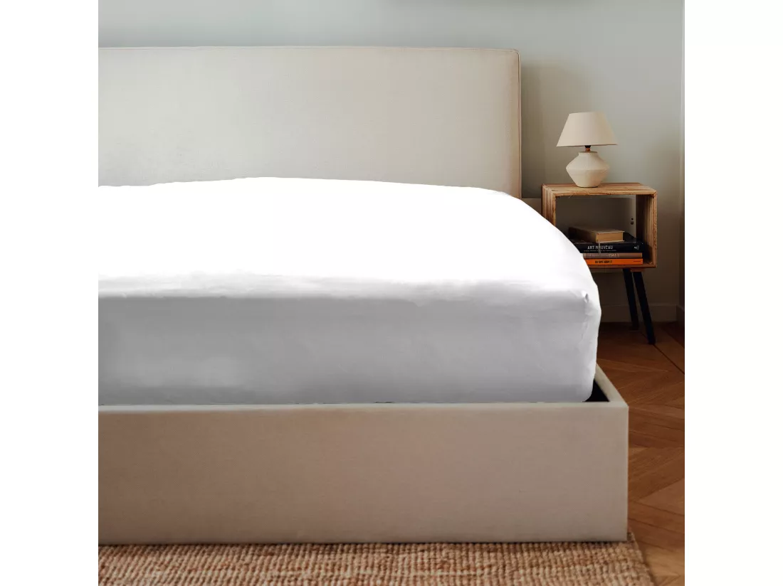 Parure - Draps Housse 140x200cm, Housse de couette 200x200cm, Taie d'Oreillers 65x65cm - Blanc