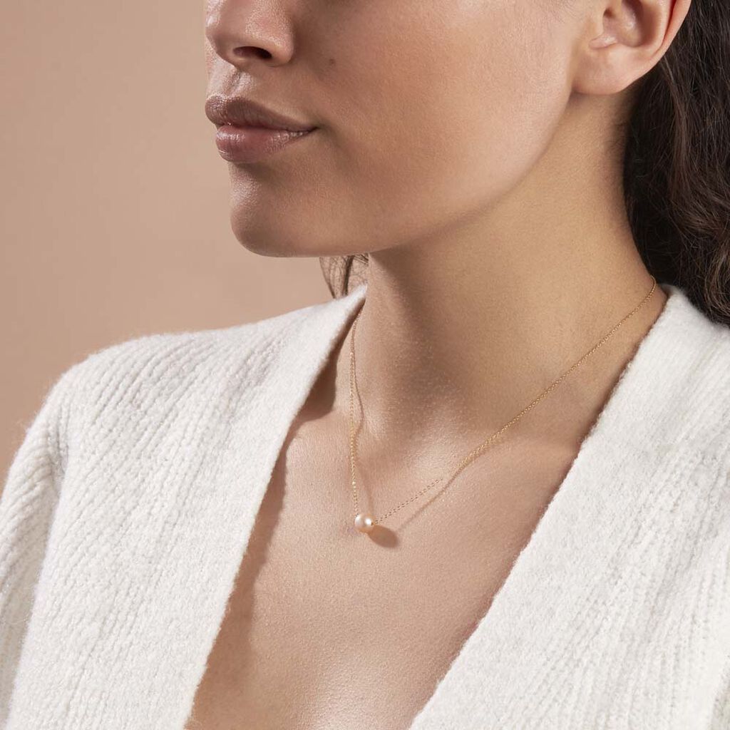 Collier Sissy Or Jaune Perle De Culture