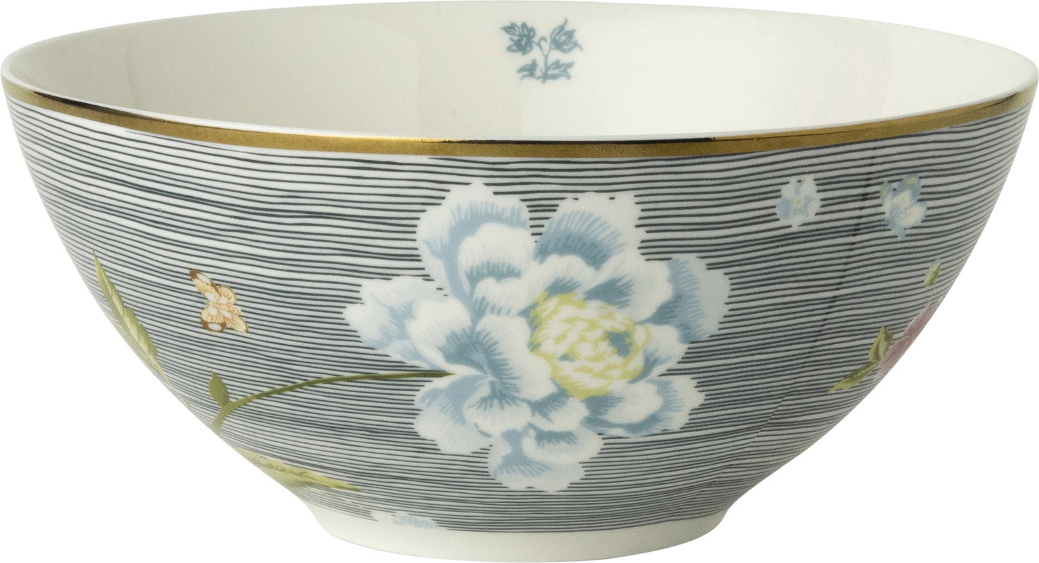 Laura Ashley schaal Midnight Pinstripe blauw D 16,4 H 7,5 cm