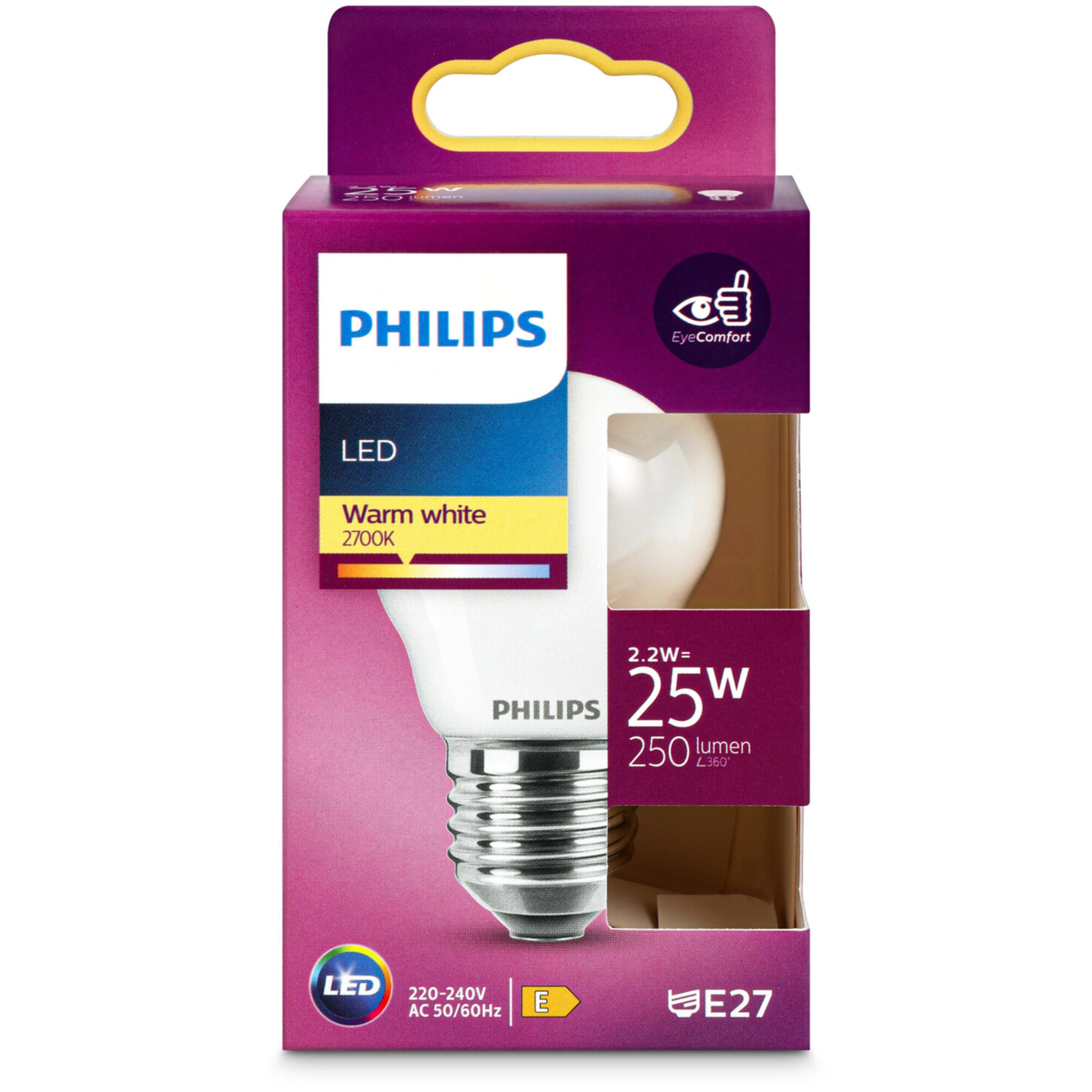 Philips LED-Kugel E27 warmweiss 2.2 W